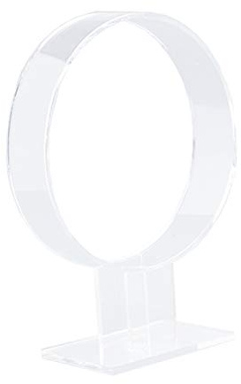 mollensiuer 1 Piece Round Acrylic Detachable Hair Band Headgear Display Standard Holder Headband and Hair Accessory Jewelry Organizer Hairband Display Stand (Transparent)