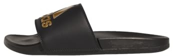 adidas Adilette Comfort Slides, Chanclas Unisex adulto, Core Black / Gold Metallic / Core Black, 44.5 EU