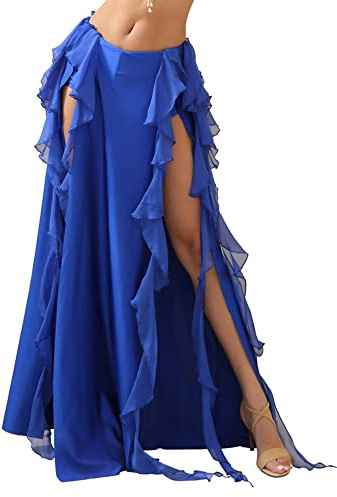 ROYAL SMEELA Bauchtanz Rock Chiffon Damen Bauchtanz röcke lang Bauchtanz kostüm für Frauen Bauchtanz Outfits Bauchtänzerin Rock Bauchtanz Outfits Sexy Bauchtanz Übungskleidung Bauch tanzen Kostum