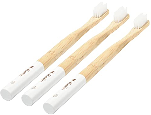 Y-Kelin Bambus V-förmige kieferorthopädische Zahnbürste – umweltfreundliche Bambuszahnbürste (3 Stück) weiche Borsten (weiß weich)