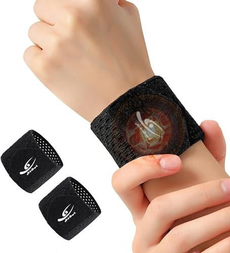 HiRui Wrist Compression Wraps, Wrist Brace Wrist Support for Sports, Mouse Hand, Mother's Hand, Carpal Tunnel Arthritis, Tendonitis - Premium Elastic & Breathable Mesh Fabric (Black, Medium)