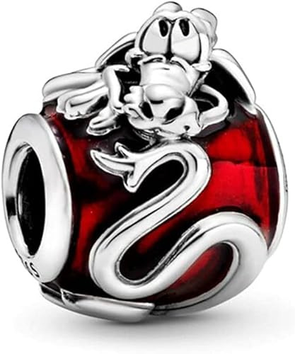 Abalorio Mulan Mushu de plata de ley 925 compatible con abalorios Pandora y muchas otras pulseras del Reino Unido.
