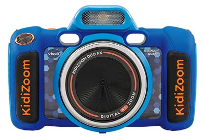 VTech KidiZoom Duo FX, Kids Camera with Colour Screen, 8MP, Photos, Selfies & Videos, AR Filters, 20 games, 75 photo & video effects, filters & frames, for Infants aged 3, 4, 5, 6, 7 + years, Blue