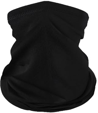 Snood for Men & Women, Winter Neck Warmer Fleece Windproof, Neck Gaiter Snood Face Cover Mask Bandana for Skiing Fishing Hiking Cycling (Black)