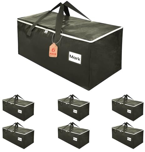 ZFWDSY Moving Boxes 6 Pack,93 Liters Clothes Storage Large Moving Bags with Handles Moving Totes for College Dorm or Christmas Decorations