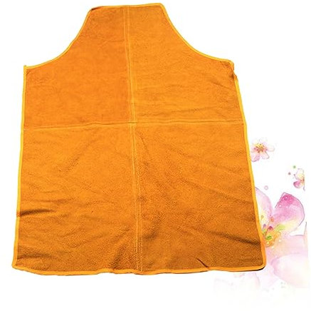 jojofuny Delantales de Jardinería Delantal de Cocina Cuero Grueso Ropa Protectora para Soldar Resistente a Las Manchas de S Naranja