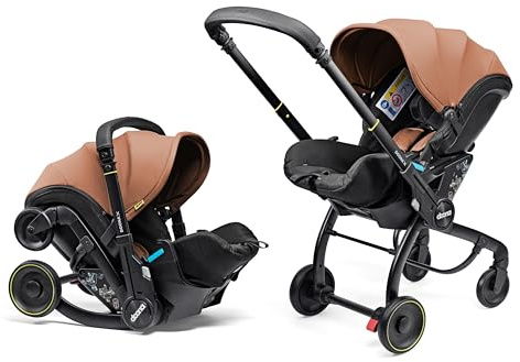 Doona X Baby Car Seat & Travel Stroller, Terracotta | Convertible 0+ Travel System, 3 Recline Positions, Ergonomic Pushchair, Travel System, ISOFIX Base Sold Separately