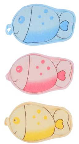 Gogogmee 3 piezas Toallas de Baño para Niña con Diseño de Pez Suaves y Paño de Baño Infantil para Limpieza Profunda Material Ligero y Cómodo para Uso Bañera Niña