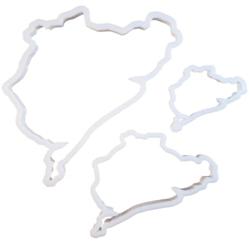 Nuerburgring Map Race Car Shape Cookie Cutter Dough Biscuit Pastry Fondant Sharp Ring Racetrack Track Stencil Germany Racing Sport (Large)