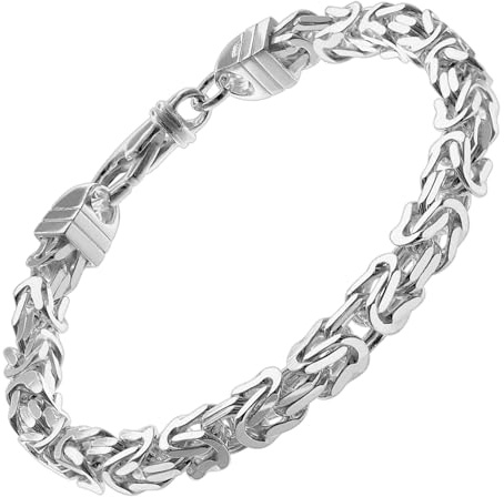 trendor Königskette Armband für Männer 925 Silber 6 mm breit Silberschmuck Herren Armschmuck 08646-23 23 cm