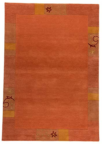 Teppich aus 95% Wolle / 5% Viscose; handgetuftet | Größe: 70 x 140 cm; Farbe: Terrakotta | THEKO die markenteppiche - Royal Ganges