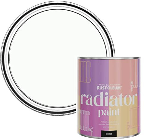 Rust-Oleum White Heat Resistant Radiator Paint in Gloss Finish - Moonstone 750ml