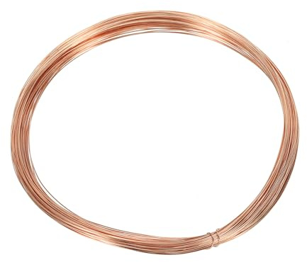 PATIKIL 49 Piedi Solido Nudo Rame Filo, 27 Calibro 99.9% Puro Rame Filo 0.4mm Morbido Perlato Filo Metallo Pianta Stelo Fascette per gioielle Artigianato (15m)