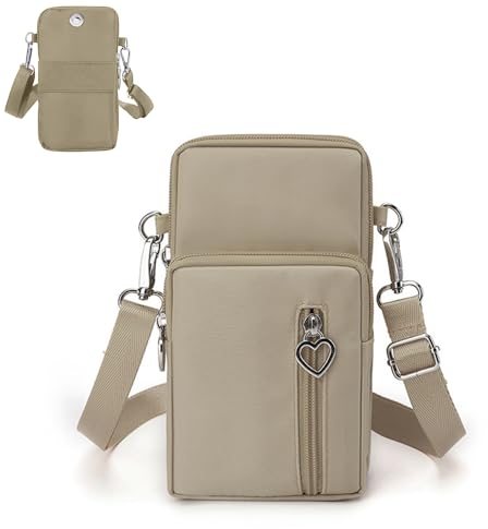 Puedno Handytasche zum Umhängen, Handy Tasche, Handy Umhängetasche Damen, Nylon Umhängetasche Kleine mit Kopfhörer Eingan Schultertasche, Handy Schultertasche