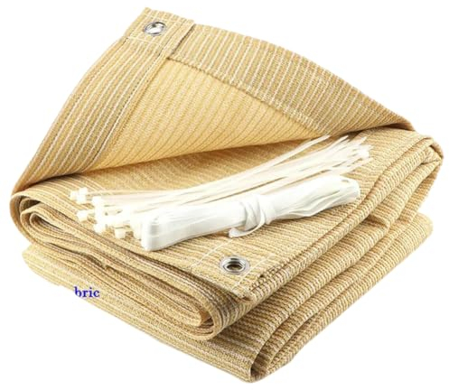 Zaun, Balkonsichtschutz, HDPE-Zaun, Netz, Gartenzaun, Außenzaun, Beige, 1 x 8 m