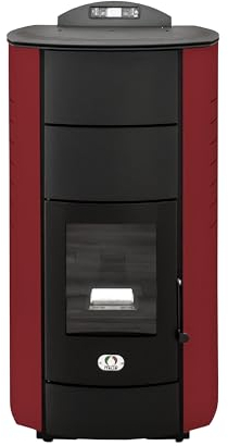STUFE A PELLET ITALIA Manhattan 20 KW WiFi - Stufa a Pellet Idro per Riscaldamento e Acqua Calda Efficienza 90% Scalda 120m² Autonomia 22H Programmabile 5 Velocità e Potenze Garanzia 24 Mesi Rosso