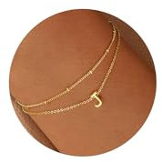 TINGN Personalisiertes Damenarmband - Gold Initialen Armband mit Buchstaben J Armkette 18K Gold Gefüllte Goldschmuck für Frauen und Teenager Mädchen