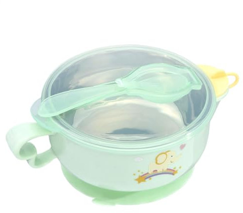 Isolierte Kinderschüssel, Kinderschüsseln Mit Griffen - Isolierte Wassergefüllte Schüsseln,Wassergefüllte Thermosschüssel Für Kinder Mit Löffel, Saugnapfschüssel-Set, Babynahrungsschüssel 0-8 Jahre Al