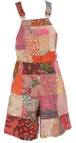 GURU SHOP Goa Short Patchwork Peto Corto Upcycling Boho Peto Mujer