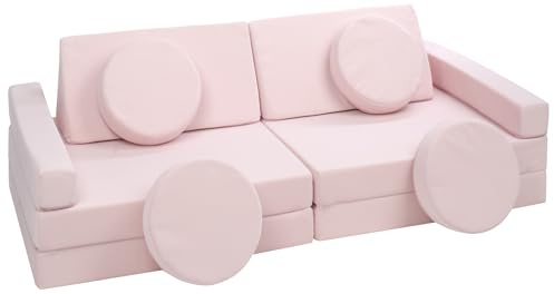 Velinda Canapé de Jeu Canapé Modulaire Meubles de Jeu Canapé pour Enfants Modulaire Meubles Familiaux Ensemble de Blocs de Construction (Color : Pink)