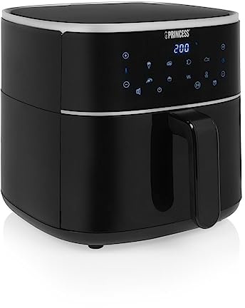 Princess Aria Calda Friggitrice 6L, 1500W, Capacità 6 Litri, Touch Screen LED, Cestello Estraibile, Termostato Regolabile, Nero