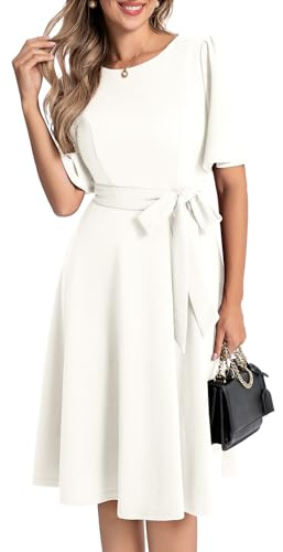 Bbonlinedress kortärmad cocktailklänning för kvinnor, vintage, formell, sedesam klänning för bröllopsgäst, kyrka