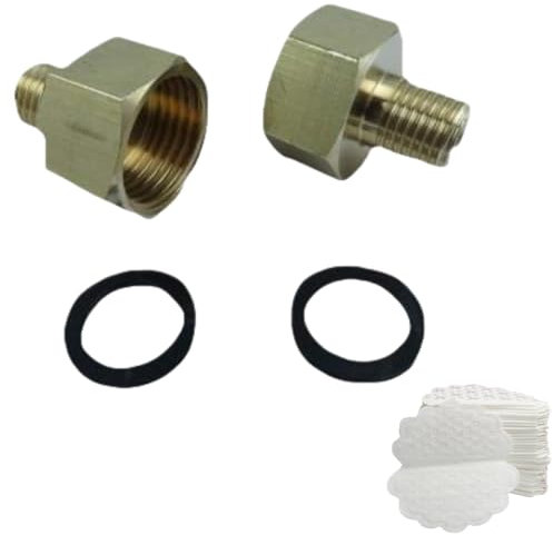 2 adaptadores para bombonas de gas AG1/4 pulgadas IKS a IG3/8 IKS – Latón LPG Gas Adaptador para gasoducto, autocaravana, camping, calentador y hornillo