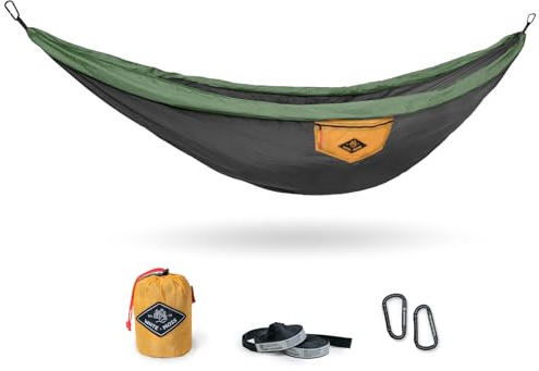 WHTE MOSS Suparpine I Hammock for Camping with Straps Included (Moss, Single)