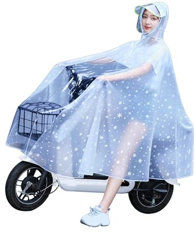 Transparent Cykel Regnrock för Kvinnor, Heltäckande Lång Scooter Regnkappa, Lätt Skyddande för Elcykel och Körning, 4XL