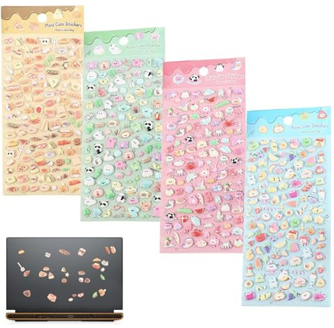 Generisch Simpatico Cartone Animato 3D – per Scrapbook Design, Divertente Adesivo con Diversi Motivi, Decorativo con Retro Adesivo, per Astuccio Tabl