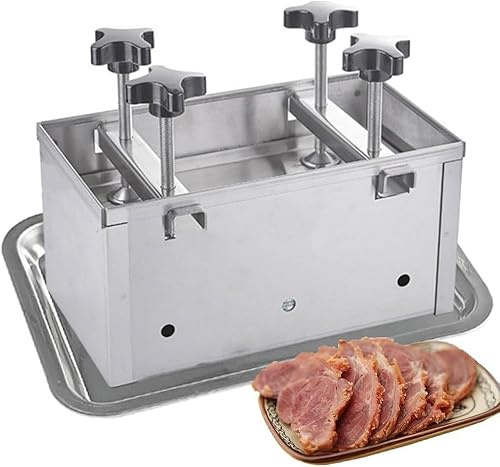 OZPPM Strumento di Pressa per Carne, Stampo in Acciaio Inossidabile per Prosciutto, Pressurizzazione A Due Viti, Rettangolare, per Carne di Pranzo/Riempimento/Burger, Strumento da Cucina(3KG)