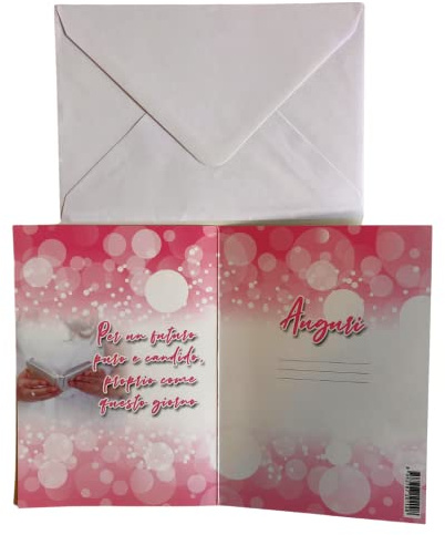 NARAMAKI Biglietto Comunione 17cm - Biglietto Auguri Comunione con Messaggio e Busta Porta Lettera (Comunione Bimba)