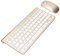 Kabellose Tastatur Maus Kombination, Ultradünnes Computer Tastatur und Maus Set, Kompakte Tastatur für Laptop, 10 m Verbindung, Tragbare Tastatur für Computer, PC(Luxus golden)