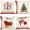 ZWJD Kissenbezug Weihnachten 50x50 4er Set Kissenbezüge Dekokissen Leinen Kissenhüllen für Deko Weihnachten Sofa Schlafzimmer Couch Kissenbezug 50x50 cm
