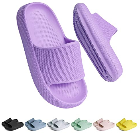 Buwege Ciabatte Mare per Bambino Pantofole Estive All'aperto Piscina per Bambina e Ragazze Scarpe Interni Bagno Antiscivolo per Bambini e Ragazzi Viola 34 EU