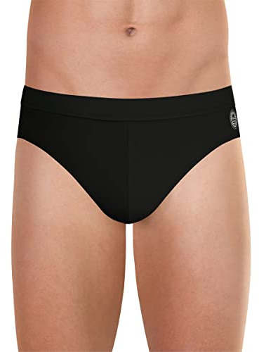 Athena - Slip de Bain pour Homme Traveler - Doublé, Cordon de Serrage, Sérigraphie Écusson Hanche - Coupe Classique Ergonomique - Noir, 4 (L)