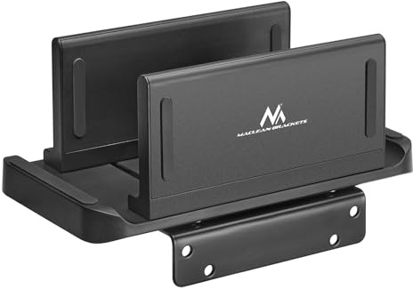 Maclean MC-454 Holder for Thin Client Terminal Mini PC CPU Stand Mount VESA Compatible Black Freestanding Sturdy