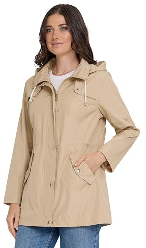 Steve Madden Rain Jacket Women - Waterproof with Hood Anorak Rain Coats for Women Windbreaker Plus Size XS-3X