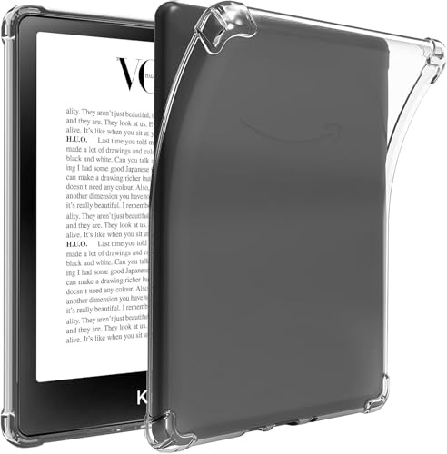 VOVIPO Klart fodral för 6,8 tum Kindle Paperwhite (11:e generationen-2021) och 6,8 tum Kindle Paperwhite Signature Edition, ultramjuk flexibel transparent TPU skal stötfångare bakskydd förstärkta hörn