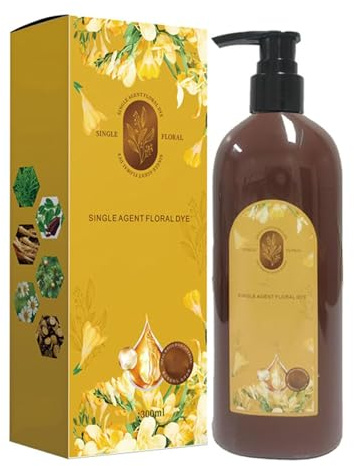 Nourishing Plant-Based Hair Color, Nourishing Plant Hair Dye, Long-Lasting & Natural Hair Color Shampoo, Single Agent Floral Dye, Plant Based Hair Dye, for Gray Coverage (Dark Brown)