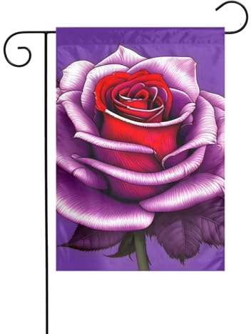 BROLEO Drapeau de jardin 4 saisons imprimé rose fuchsia pour décoration de cour 30,5 x 45,7 cm