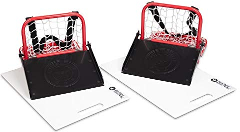 Better Hockey Extreme Sauce Combo Double - Hinterhofspiele - Trainingshilfe für Flipp-Pässe - Trick Shot Kit - Mini-Tor fasst bis zu 40 Pucks - Schussplatte simuliert das Gefühl von echtem EIS