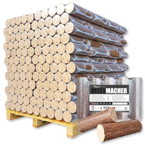960kg Palette Premium Hartholzbriketts aus Reiner Eiche/Buche Brenn Kamin Ofen Grill Smoker Heiz Holz Gluthalter Brennholz Öko Holzbriketts | Energie Kienbacher