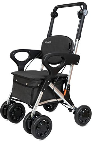 Playmarket Care. Andador Adultos y Ancianos. 6 Ruedas. Manillar Regulable. Asiento con Respaldo y reposabrazos ergonómico. Plegado Compacto