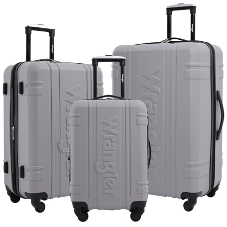 Wrangler Set Bagagli da Viaggio Astral da 3 Pezzi, Grigio Squalo