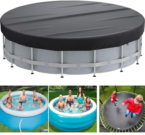 Cobertor Piscina Invierno 458, Lona Cubre Piscina, 420D Oxford Cubierta Piscina Redonda Resistente Al Agua A Prueba De Polvo con CordóN Y Clavos De Tierra Cubiertas para Piscinas