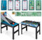 COSTWAY 15 in 1 Spieltisch Set, Tischspiel multifunktional mit Tischfußball Hockey, Billard, Tischtennis, Bowling, Shuffleboard, Schach, Dame & Backgammon, Kombi-Tisch für Kinder Erwachsene