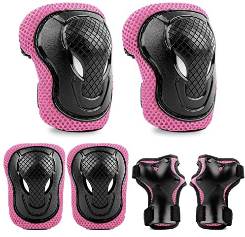 ValueTalks Knieschoner Kinder Schoner Inliner 6er Set Kinder Schützer Ellenbogenschoner für Inliner Skates Scooter Fahrrad Rollschuhe