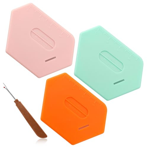 4uds Juego Guías de Costura Magnéticas, 1 Descosedor y 3 Guías de Dobladillo Poligonales con Escala Guía de Dobladillo Universal Accesorios para Máquinas de Coser para Máquinas de Coser