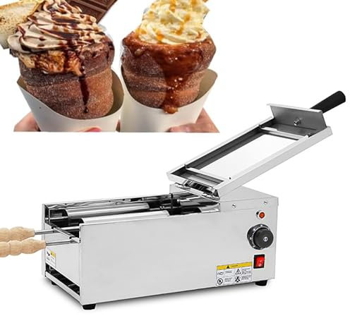 RoyceBee Forno Elettrico Commerciale per Dolci a Camino con 2 Rulli, Macchina per la Preparazione di Cake Pop Ungheresi da 1500 W, Perfetto per Ristoranti, Cucine Domestiche, Snack Bar